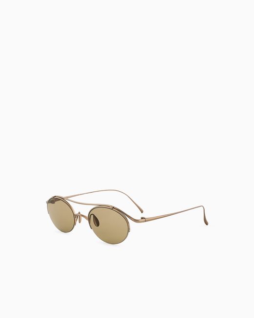 Giorgio Armani White Oval Sunglasses for men