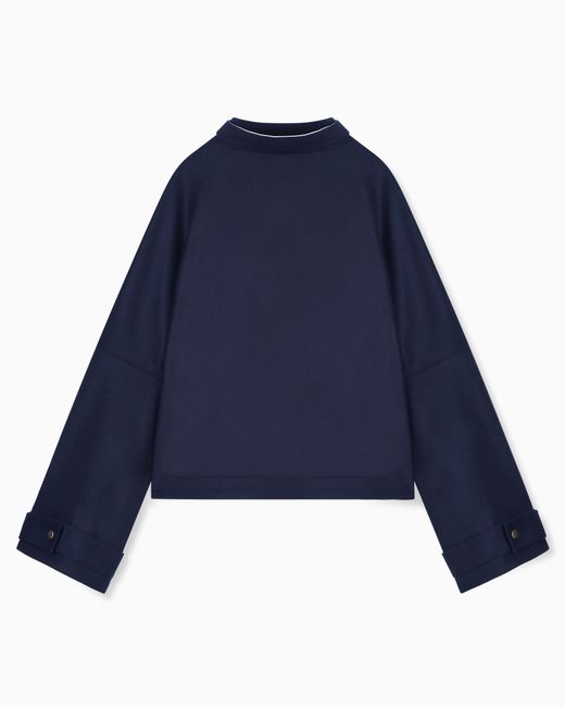 Giorgio Armani Blue Double-Breasted Coat