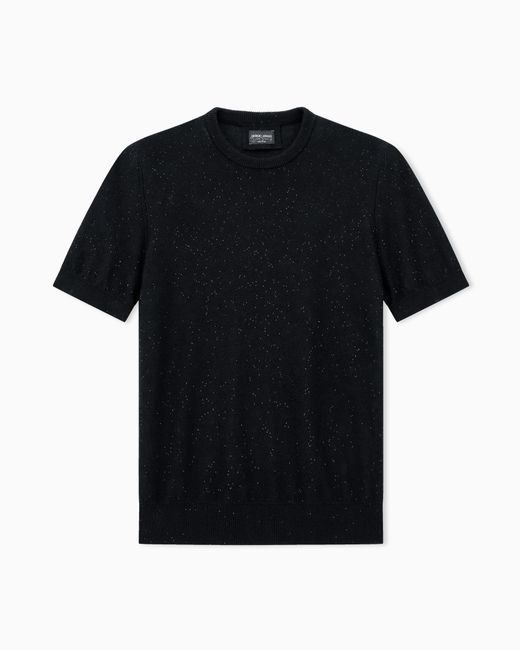 Giorgio Armani Black Oversized Sweater Giorgio's Cashmere And Silk Reverse Stitch for men