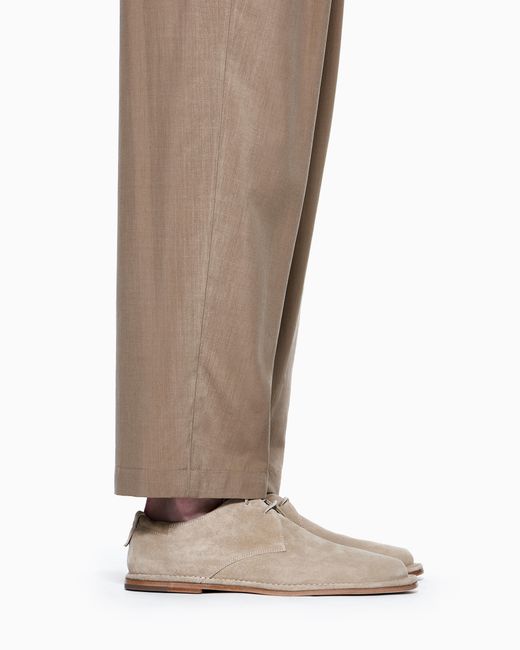 Giorgio Armani White Suede Lace-Ups for men