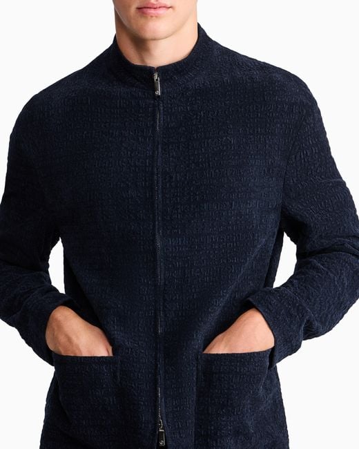 Giorgio Armani Blue Sport Jacket Froissè Stretch Velvet for men