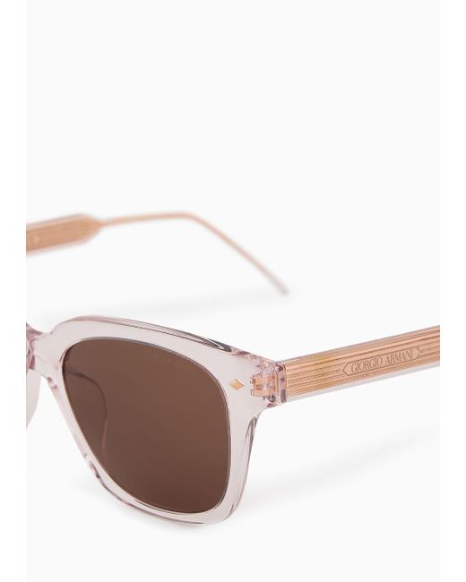 Giorgio Armani Pink Sonnenbrille Mit Eckiger Fassung