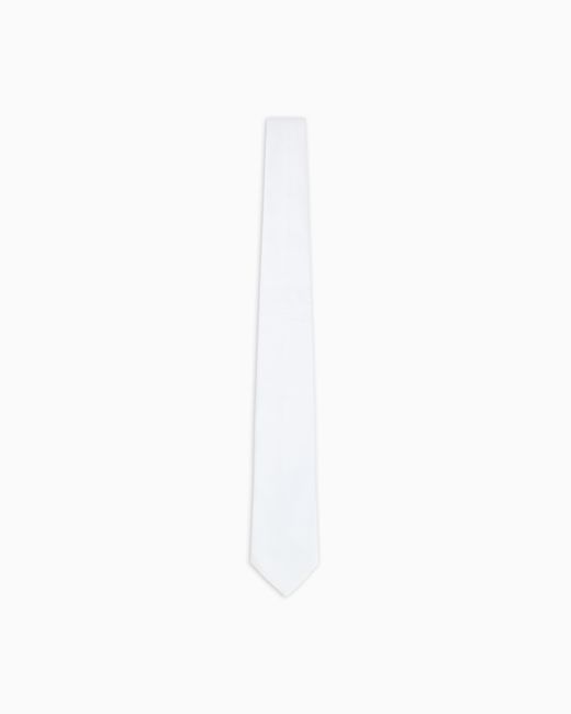 Giorgio Armani White Pure Silk Tie for men
