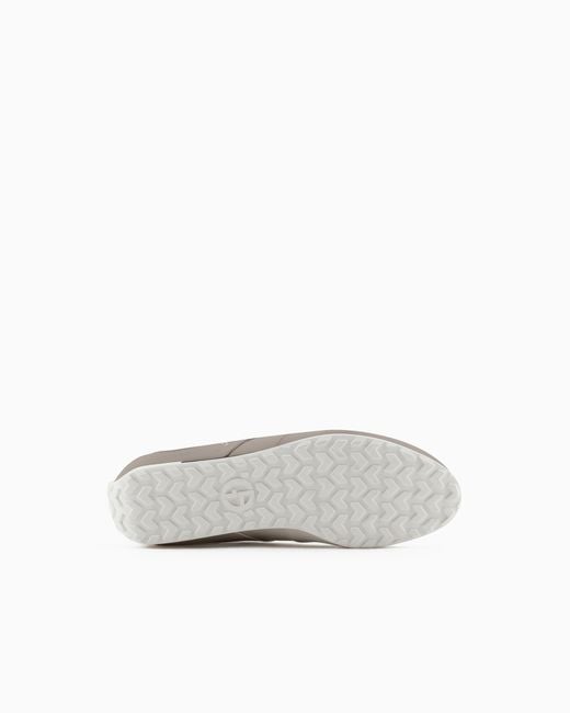 Giorgio Armani White Nappa-Leather Sneakers