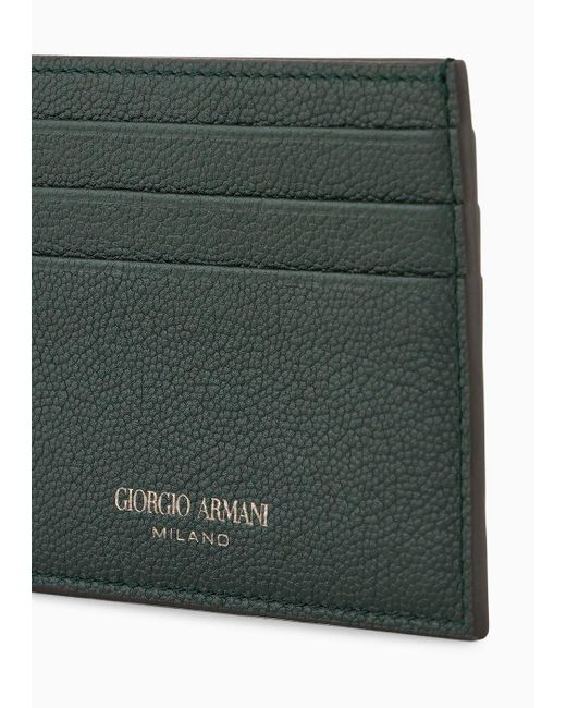 Giorgio Armani Kartenetui Aus Leder in Green für Herren