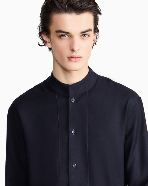 Giorgio Armani Blue For Alanui Pure Virgin Wool Shirt for men