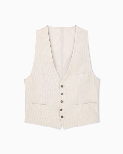 Giorgio Armani White Armani/Archivio Ss1990 Single-Breasted Waistcoat for men