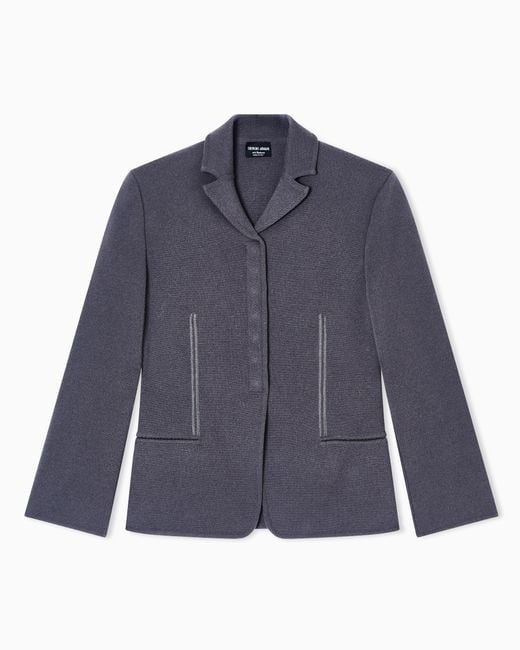 Giorgio Armani Blue Single-Breasted Short Jacket