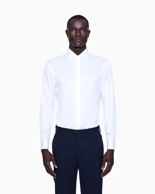 Giorgio Armani White Regular-Fit Luxury Cotton Shirt for men