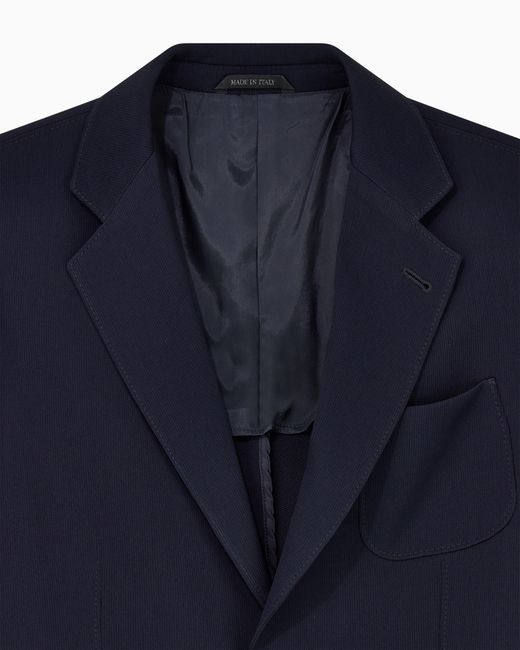 Giorgio Armani Blue Upton Line Single-Breasted Jacket for men