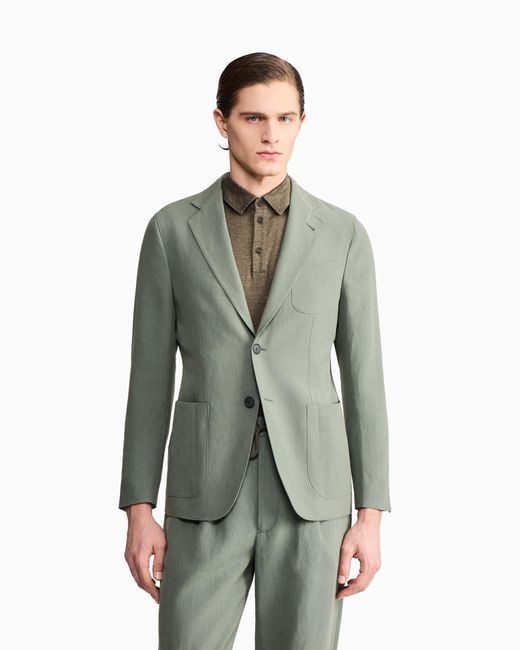 Giorgio Armani Green Upton Line Single-Breasted Jacket for men