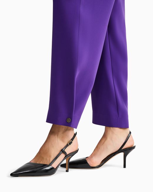 Giorgio Armani Purple Technical-Cady Straight Trousers