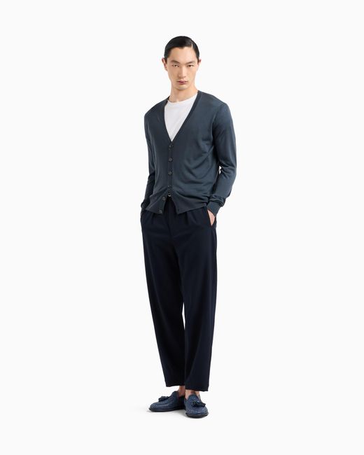 Giorgio Armani Blue Button Cardigan for men