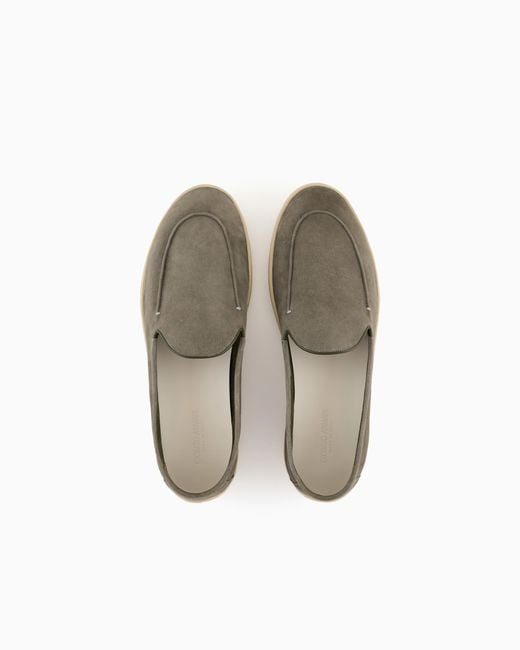Giorgio Armani White Suede Slip-Ons for men