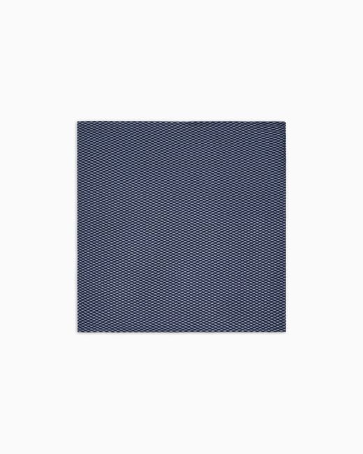 Giorgio Armani Blue Jacquard Silk Pocket Square for men