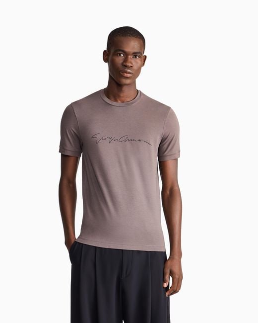 Giorgio Armani Brown Stretch T-Shirt for men
