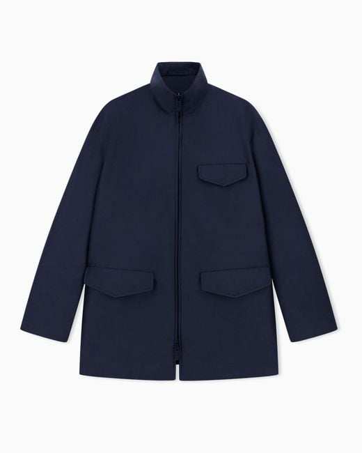 Giorgio Armani Blue Silk-Blend Twill Jacket for men