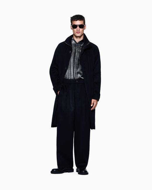 Giorgio Armani Blue One-Pleat Trousers for men