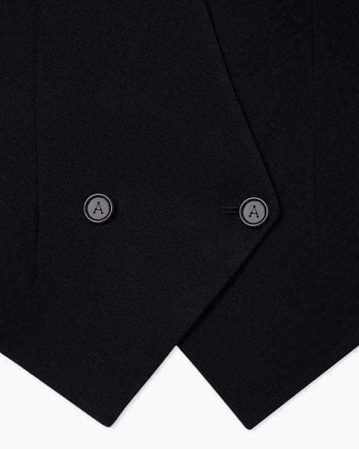 Giorgio Armani Blue For Alanui Lightweight Pure Virgin Wool Cloth Waistcoat