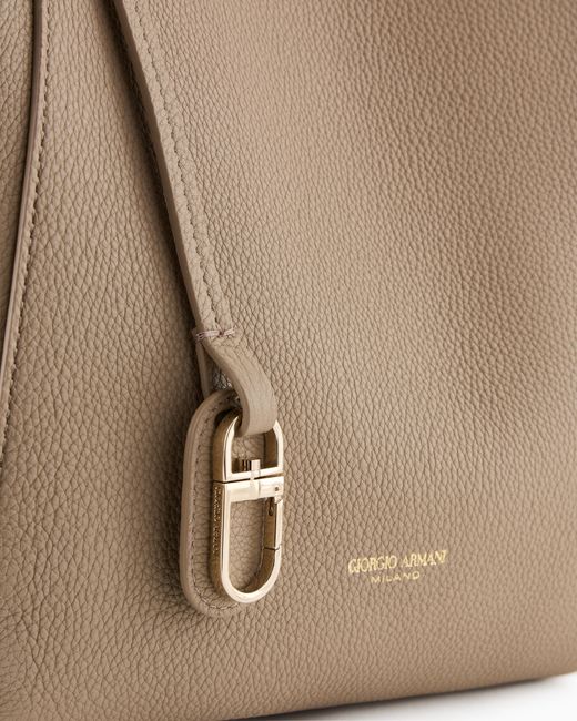 Giorgio Armani Natural Pebbled Bag With A Removable Inner Pouch