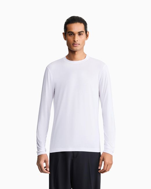 Giorgio Armani White Long Sleeve Jumper for men