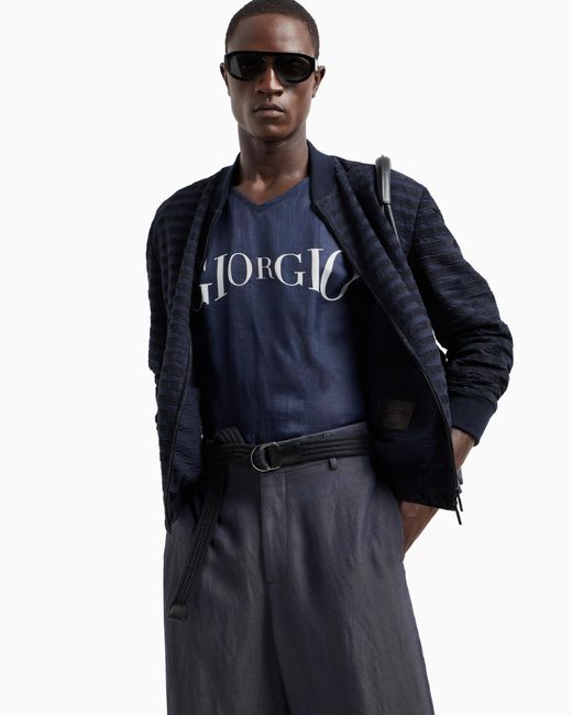 Blouson di Giorgio Armani in Blue da Uomo