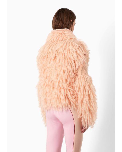 Armani pink on sale fur coat