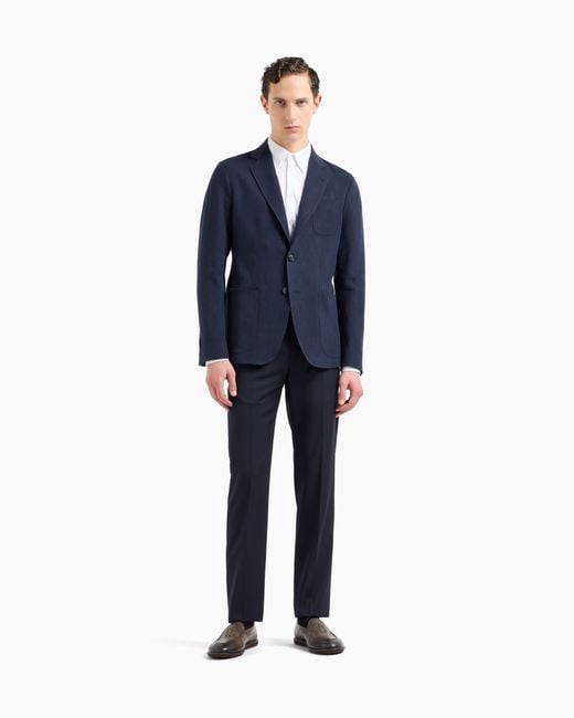 Giacca Linea Upton Monopetto di Giorgio Armani in Blue da Uomo