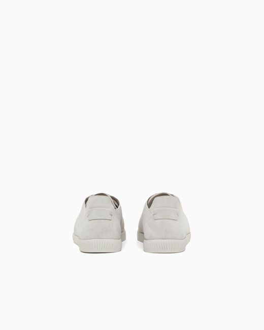 Giorgio Armani White Suede Sneakers for men
