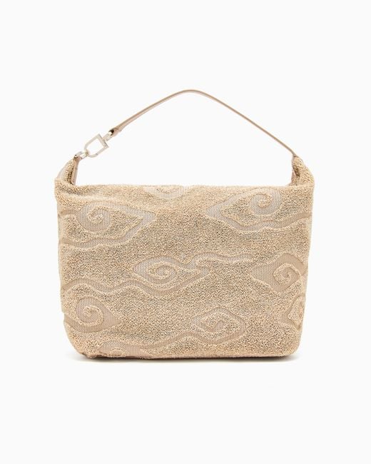Giorgio Armani Natural Große Hobo Bag La Prima Soft Aus Raffia-Bast Und Leder