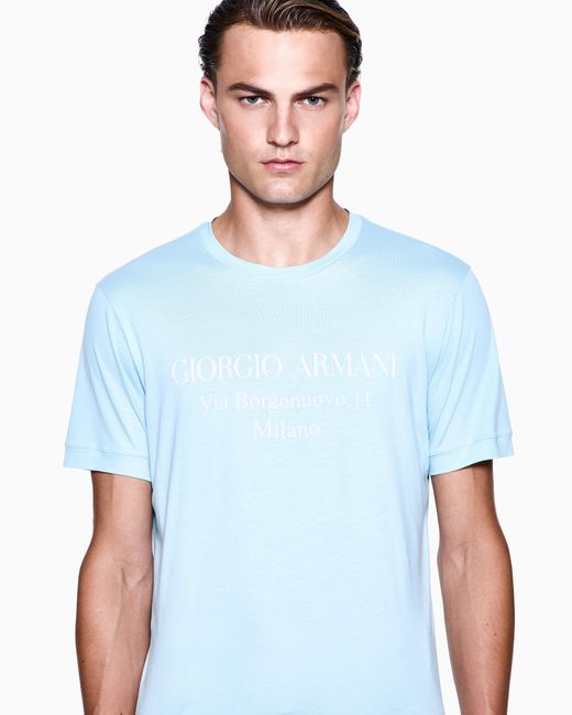 Giorgio Armani Blue Jersey T-Shirt for men