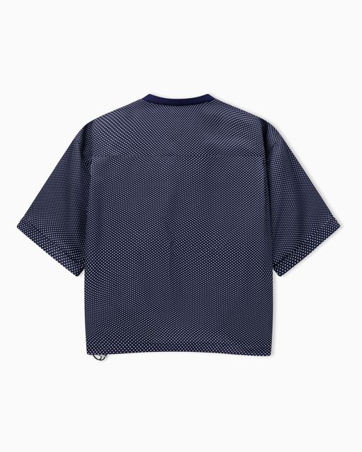 Giorgio Armani Blue Printed Silk T-Shirt Shirt for men