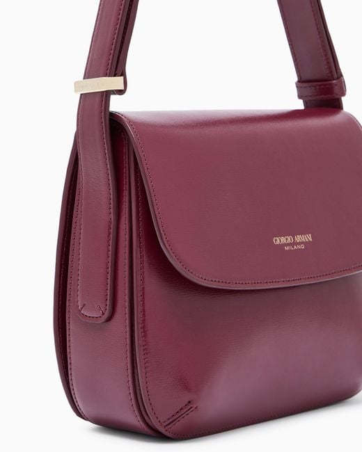 Giorgio Armani Red Palmellato-Leather La Prima Bag
