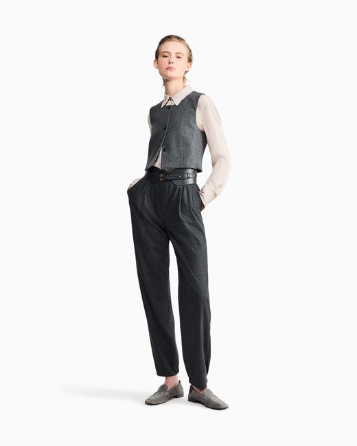 Giorgio Armani Gray Regular Fit Pull-On Trousers
