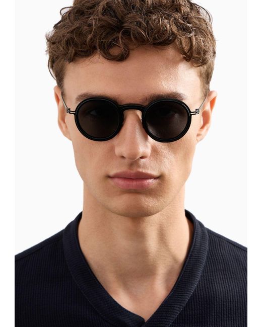 Giorgio Armani Blue Round Sunglasses