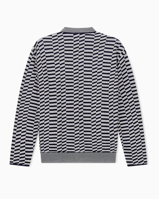 Giorgio Armani Gray Long-Sleeved Polo Shirt for men
