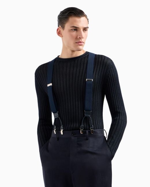Giorgio Armani Hosenträger Aus Webband Und Leder in Blue für Herren