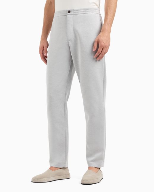 Giorgio Armani Hose Aus Doppellagigem Baumwolljersey in Gray für Herren
