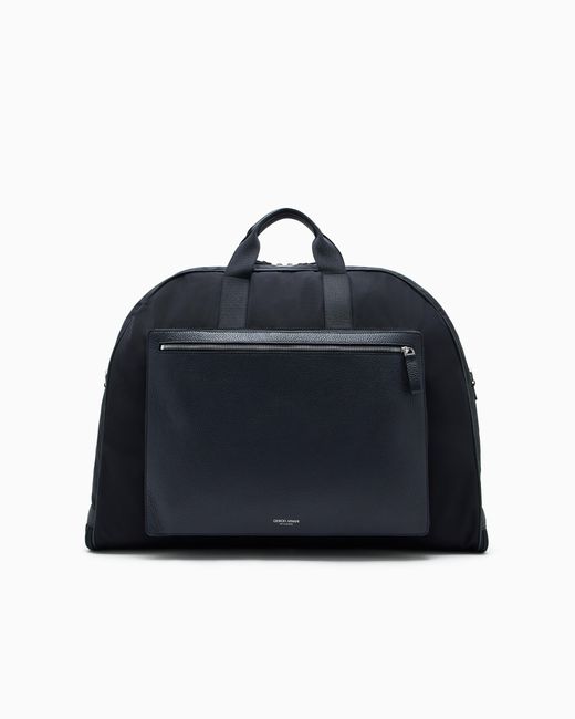 Giorgio Armani Umweltfreundlicher Kleiderbeutel Aus Nylon Und Vollnarbigem Leder in Black für Herren
