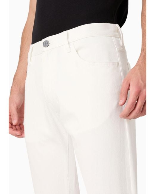 Giorgio Armani White Regular-fit, Five-pocket Trousers In Lyocell And Stretch Cotton for men