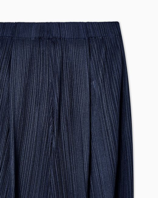 Giorgio Armani Blue Pleated Jersey Trousers