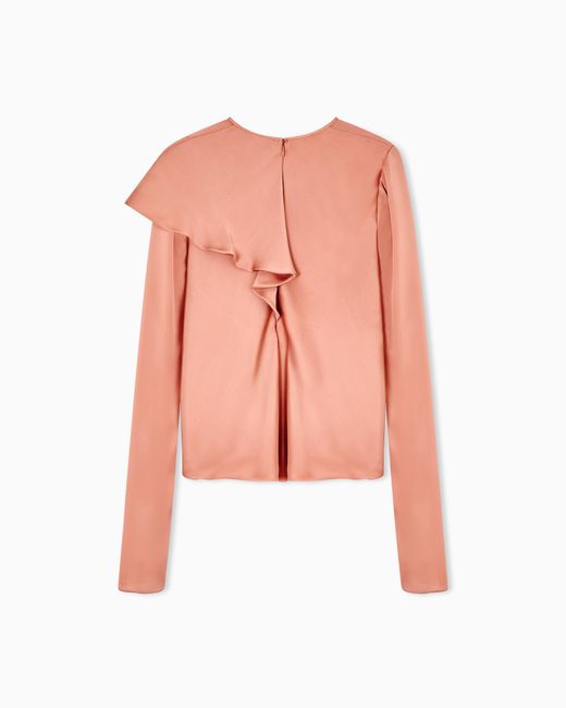 Giorgio Armani Pink Draped Silk Charmeuse Blouse