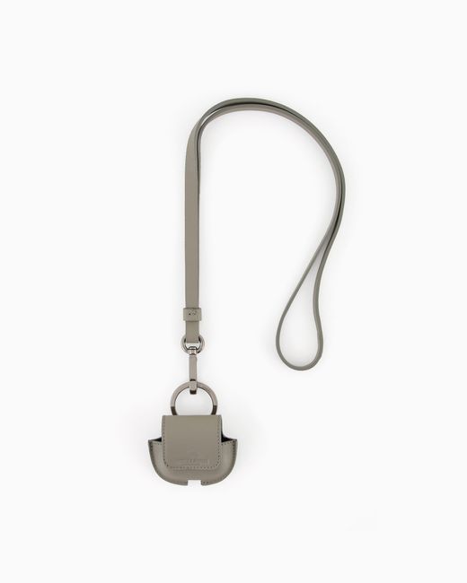 Funda De Piel Con Bandolera Para Apple Airpods Giorgio Armani de hombre de color White