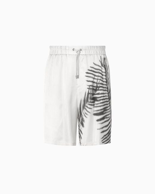 Bermudas Sin Pinzas De Cupro Giorgio Armani de hombre de color White