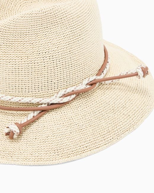 Giorgio Armani White Woven Hat for men
