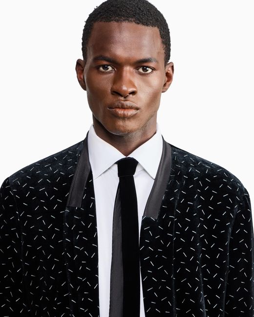 Giorgio Armani White Giorgio's Viscose And Cupro Jacquard Tie for men