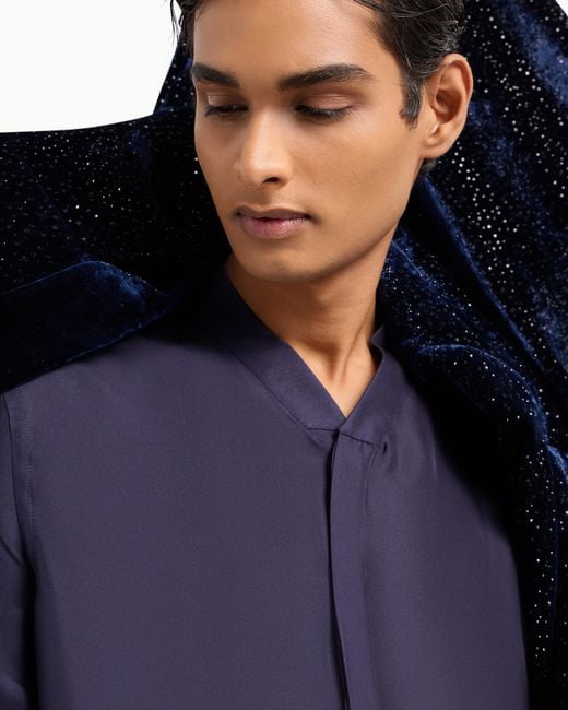 Veste De Smoking Giorgio's À Simple Boutonnage En Velours Et Cristaux Giorgio Armani pour homme en coloris Blue