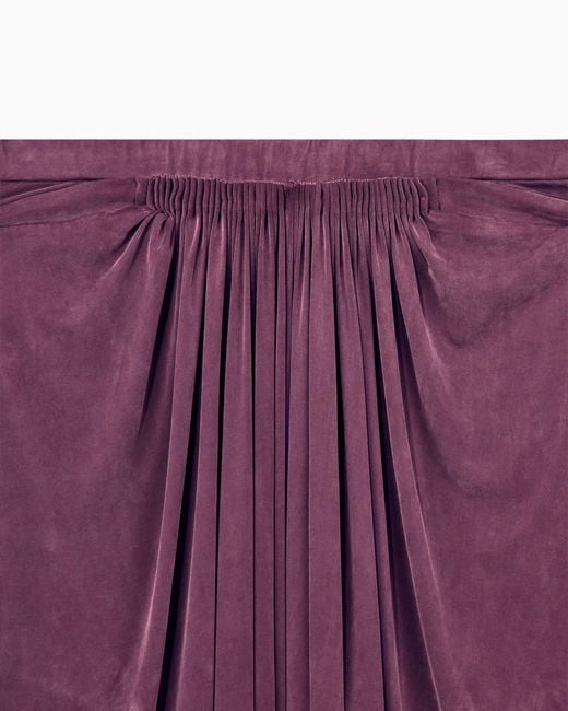Giorgio Armani Purple Trouser With Wide Leg And Front Draping