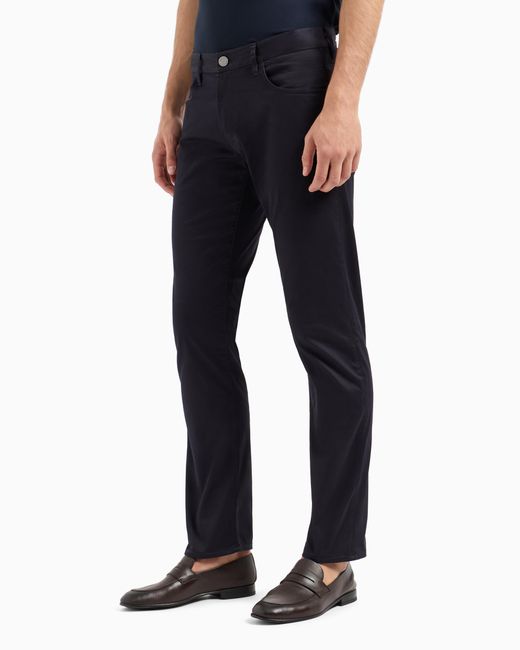 Giorgio Armani Blue Regular-Fit, Five-Pocket Trousers for men