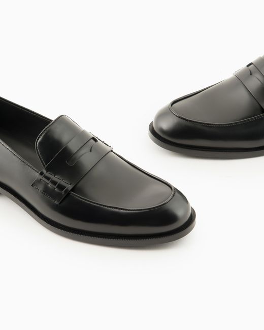 Giorgio Armani White Leather Loafers for men